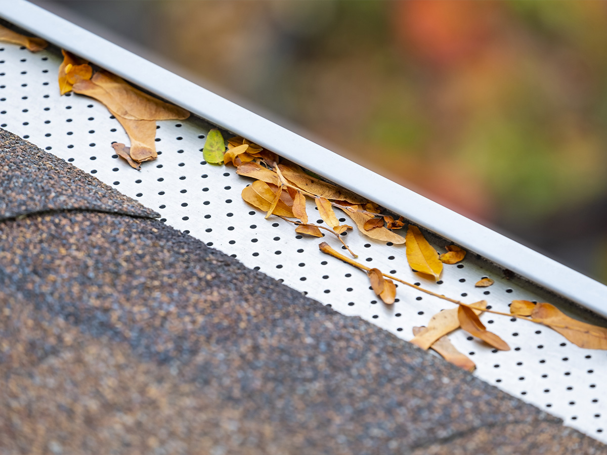 Image of gutter guards keeping out leaves.