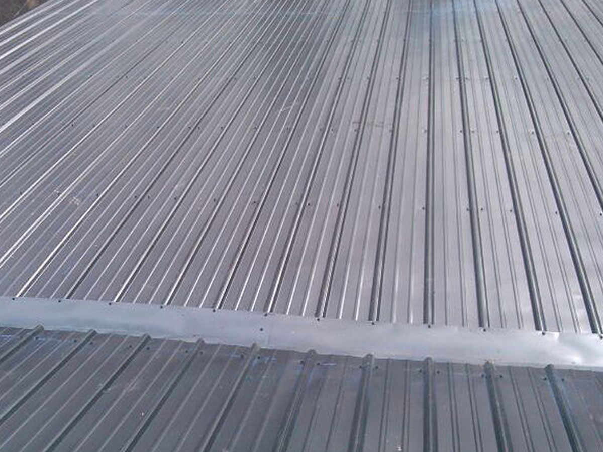 silver metal roof