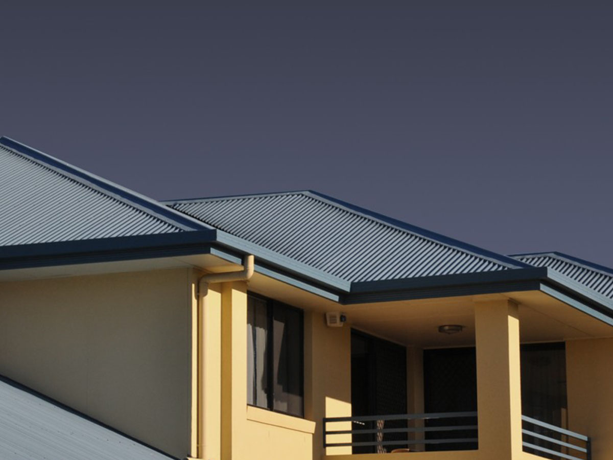 dark blue metal roof